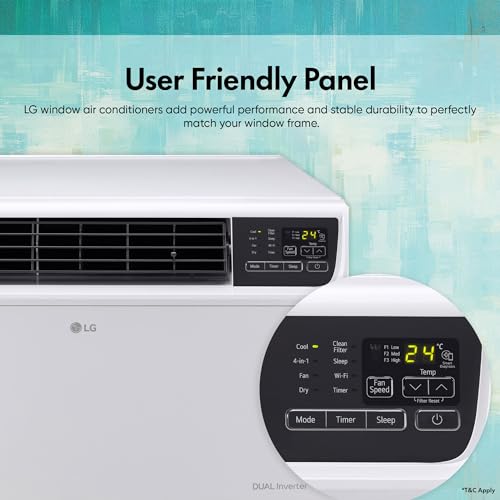 LG 1.5 Ton 3 Star DUAL Inverter Window AC (Copper, Convertible 4-in-1 cooling, 4 Way Air Swing, HD Filter, 2024 Model, TW-Q18WUXA, White)