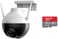 Ezviz by Hikvision H8 Pro Pan & Tilt Wi-Fi Camera|2K Resolution|360° Coverage|Auto-Tracking|Color Night Vision|Two-Way Talk|Weatherproof Design|Supports MicroSD Card¹(Up to 512 GB)|White