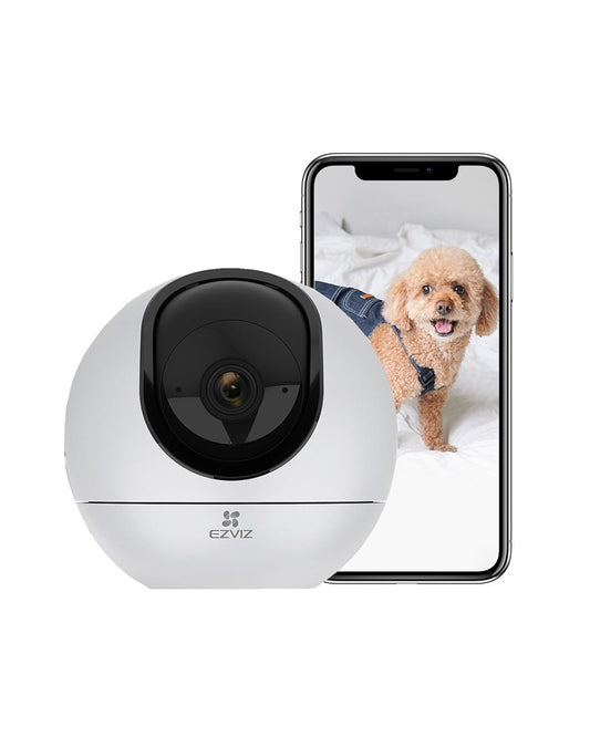 EZVIZ Security camera, 2K+ Home Wifi camera, Indoor CCTV Camera, Pan/Tilt 360° View, 2-Way Talk,Color Night Vision,Pet/Human/Voice Detection,Waving-Hand Control,Privacy Mode,256GB SD storage, Alexa,C6