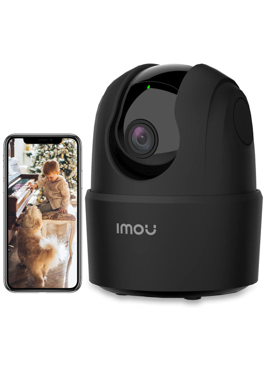 Imou 360 Degree WiFi Security Camera Black, 1080P Full HD, Domo Camera, Night Vision, Privacy Mode, Camera, Alexa Google Assistant, Motion Detection & Human Detection, 2-Way Audio