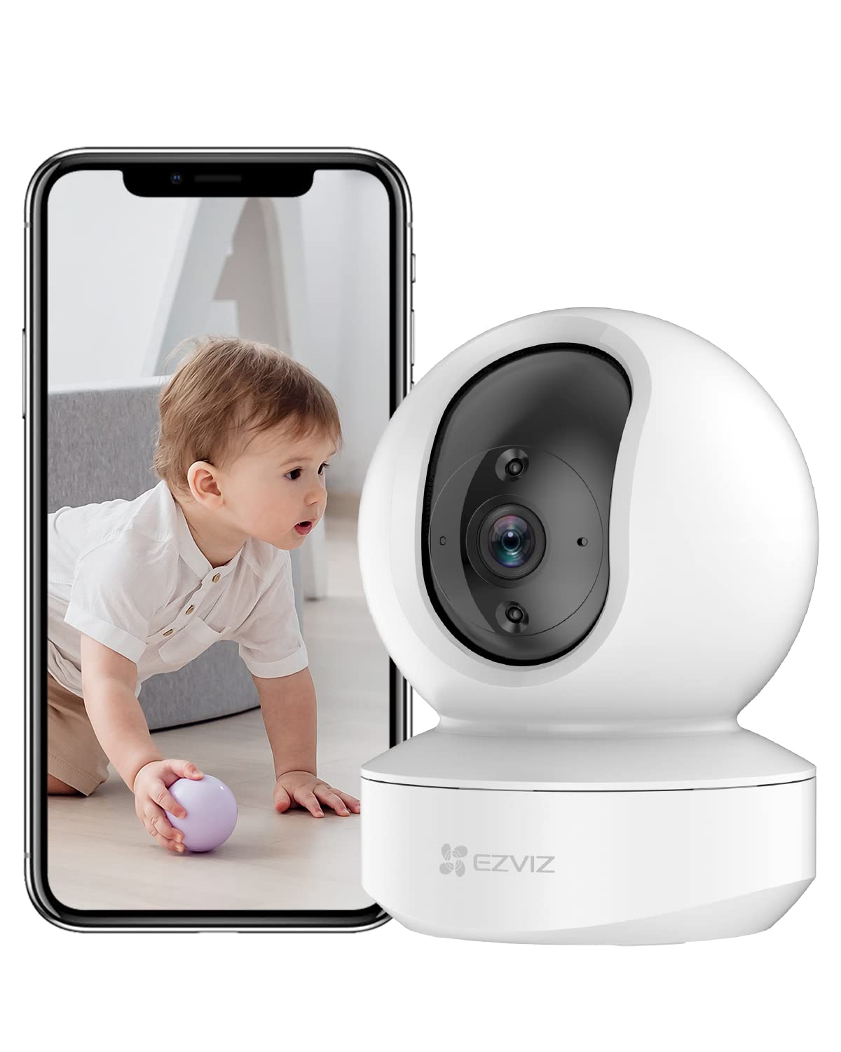 EZVIZ Security Camera Indoor WiFi 2MP| Motion Detection | Smart Tracking | Smart Night Vision| 2-Way Audio| Compatible with Alexa(TY1,White)