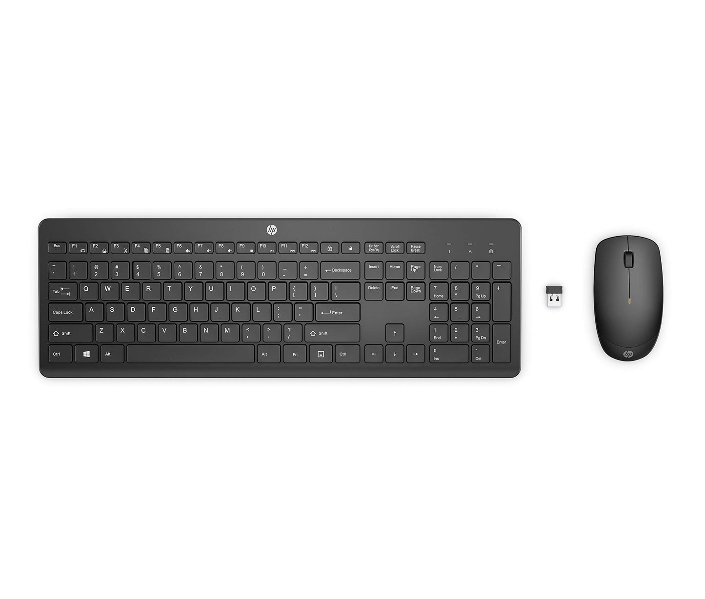 HP CS10 Wireless Keyboard Mouse Combo/2.4 GHz Wireless Connection/Ergonomic Design/Energy and Electricity Saving/Plug and Play, Intelligent Dormancy/Drop Key Cap/ 1600 dpi/Black (7YA13PA)