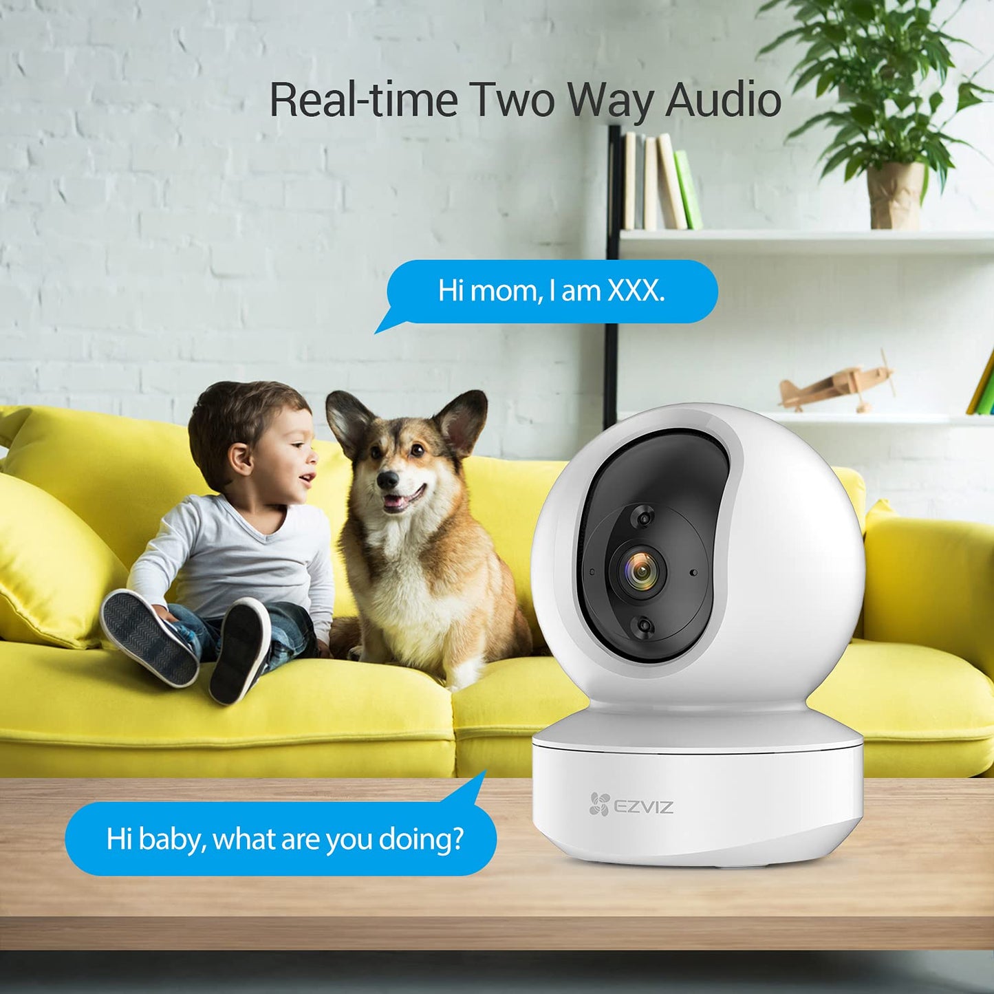 EZVIZ Security Camera Indoor WiFi 2MP| Motion Detection | Smart Tracking | Smart Night Vision| 2-Way Audio| Compatible with Alexa(TY1,White)