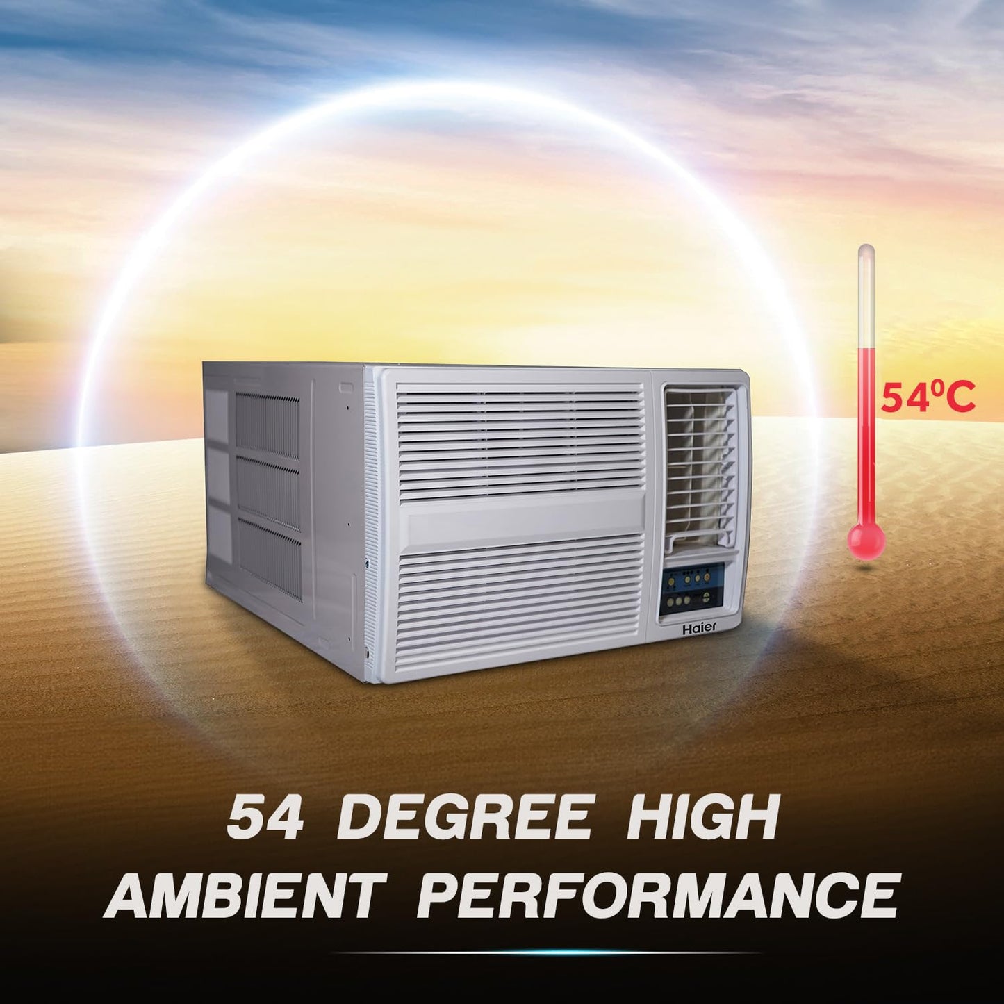 Haier 1.5 Ton 3 Star Fix Speed Side Flow Window AC (Copper, Turbo Mode, Anti Bacterial Filter, Cools at 54°C Temp, Long Air Throw - HWU18F-AOW3BN-FS, 2024 Model)