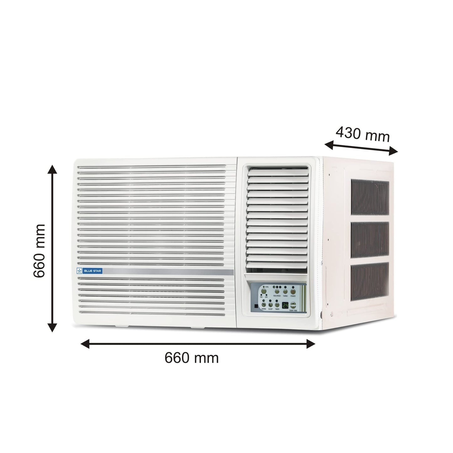 Blue Star 1.5 Ton 3 Star Fixed Speed Window AC (Copper, Turbo Cool, Fan Modes-Auto/High/Medium/Low, Hydrophilic Blue Fins, Dust Filters, Self-Diagnosis, 2024 Model, WFD318L, White)