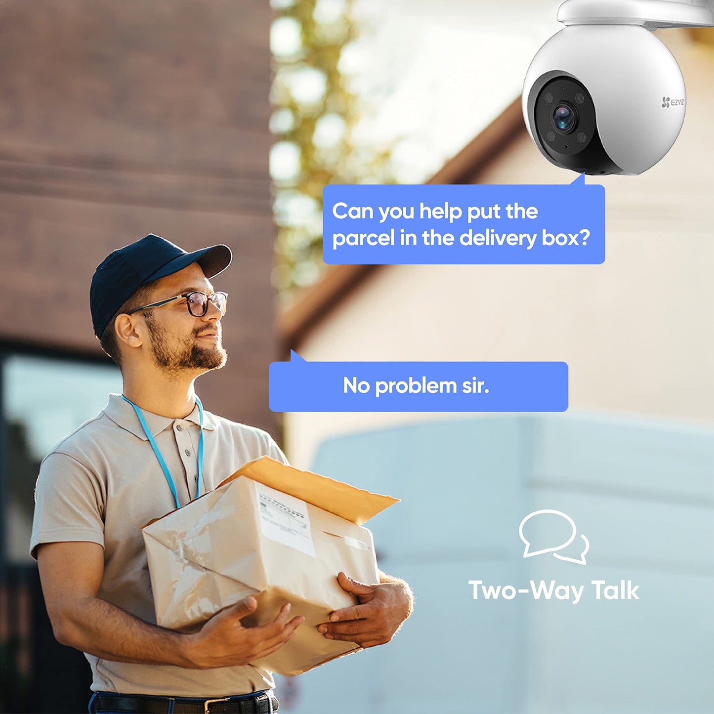 Ezviz by Hikvision H8 Pro Pan & Tilt Wi-Fi Camera|2K Resolution|360° Coverage|Auto-Tracking|Color Night Vision|Two-Way Talk|Weatherproof Design|Supports MicroSD Card¹(Up to 512 GB)|White