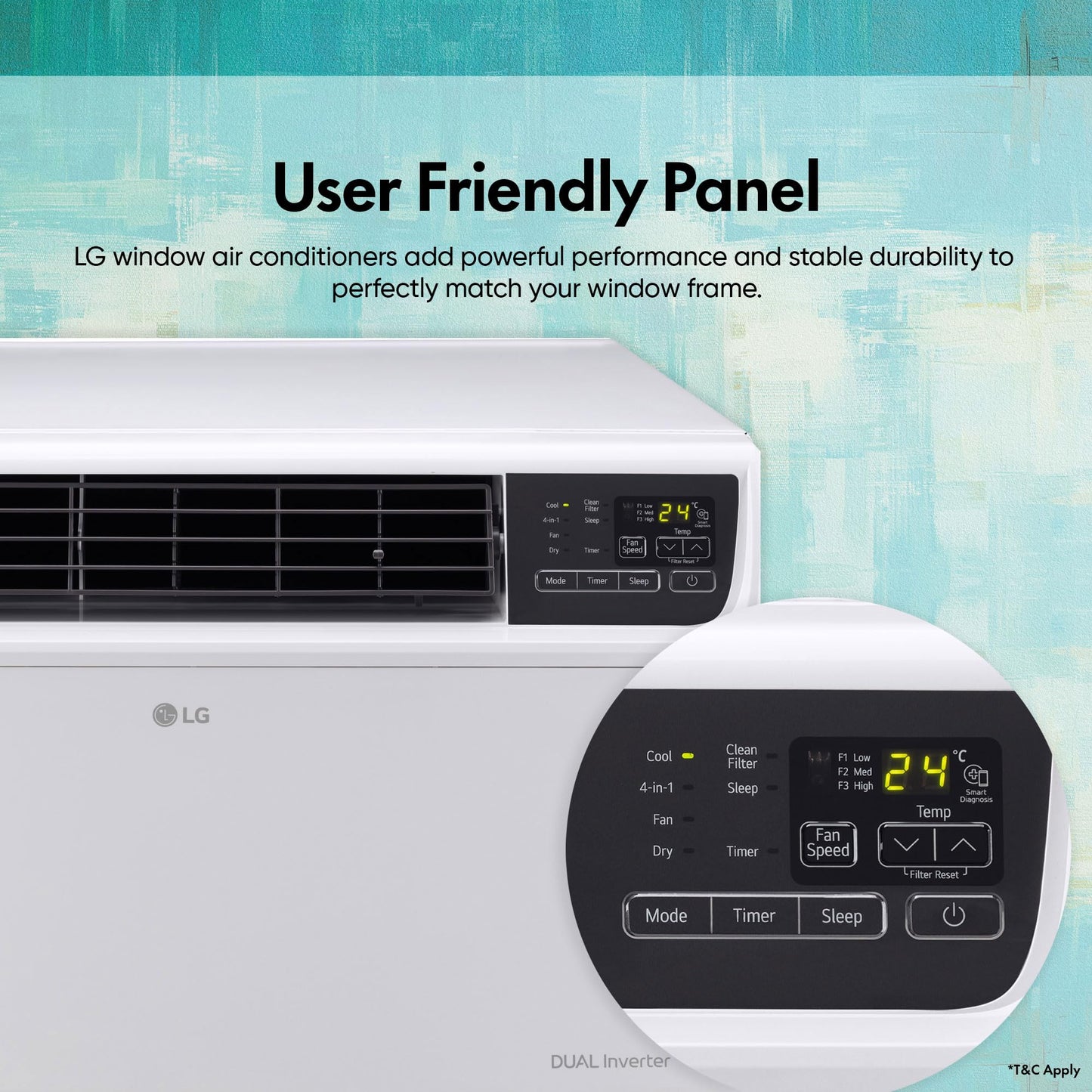 LG 1.5 Ton 3 Star DUAL Inverter Window AC (Copper, Convertible 4-in-1 cooling, 4 Way Air Swing, HD Filter, 2024 Model, TW-Q18WUXA, White)